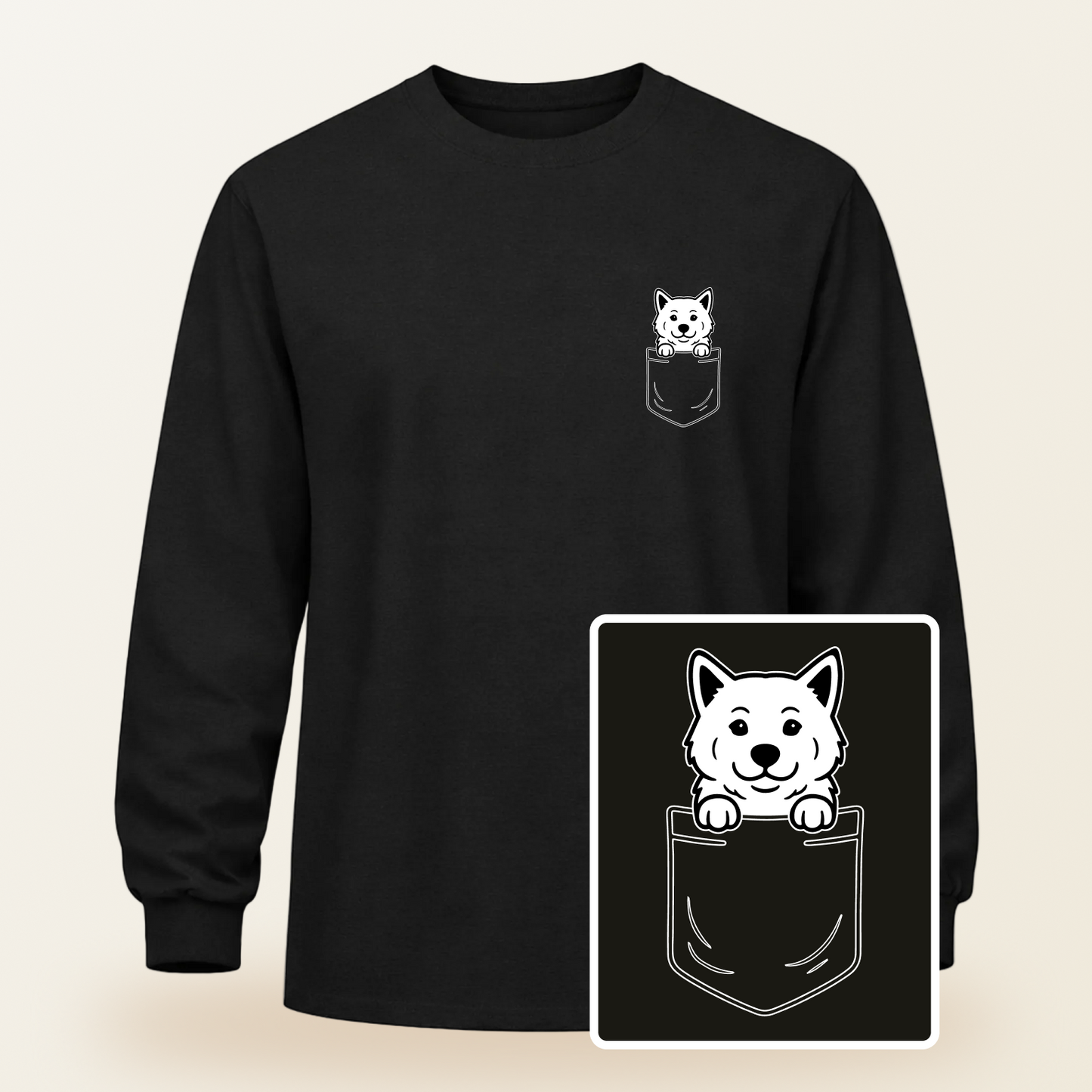 Akita Pocket-Print Long Sleeve Tee