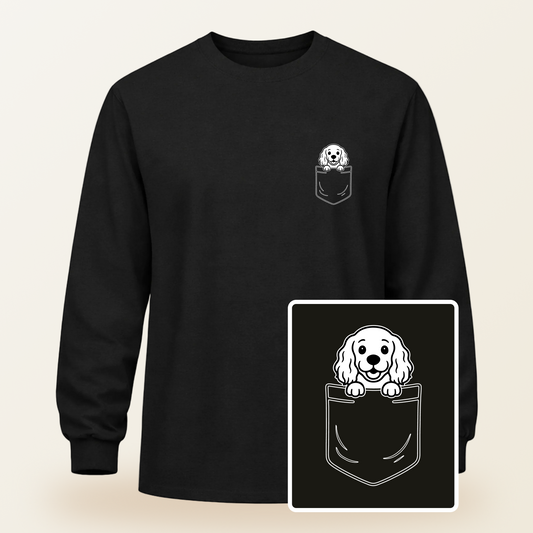 Cocker Spaniel Pocket-Print Long Sleeve Tee