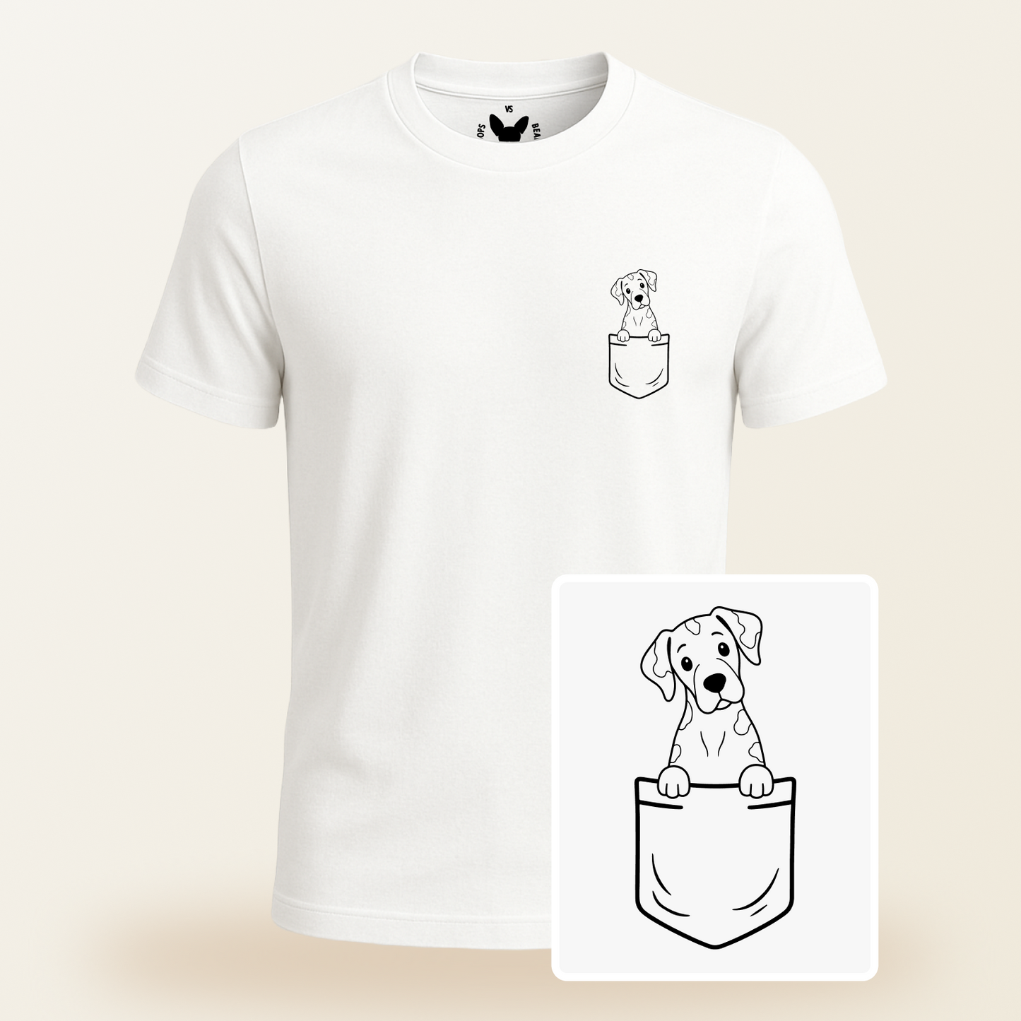Great Dane (Harlequin) Pocket-Print Tee