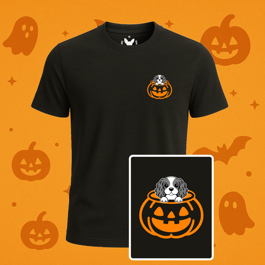Cavalier King Charles Spaniel Halloween Pumpkin Pup Tees