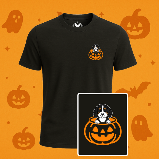 Bernedoodle Halloween Pumpkin Pup Tees