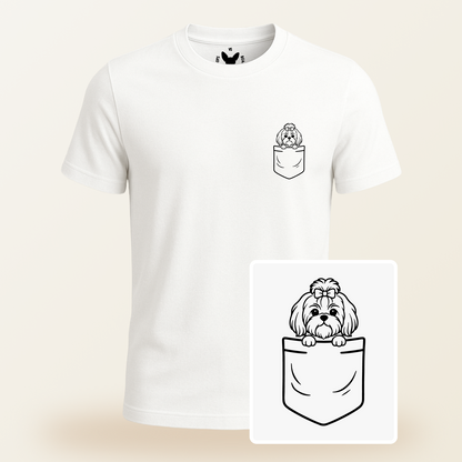 Shih Tzu (Top Knot) Pocket-Print Tee