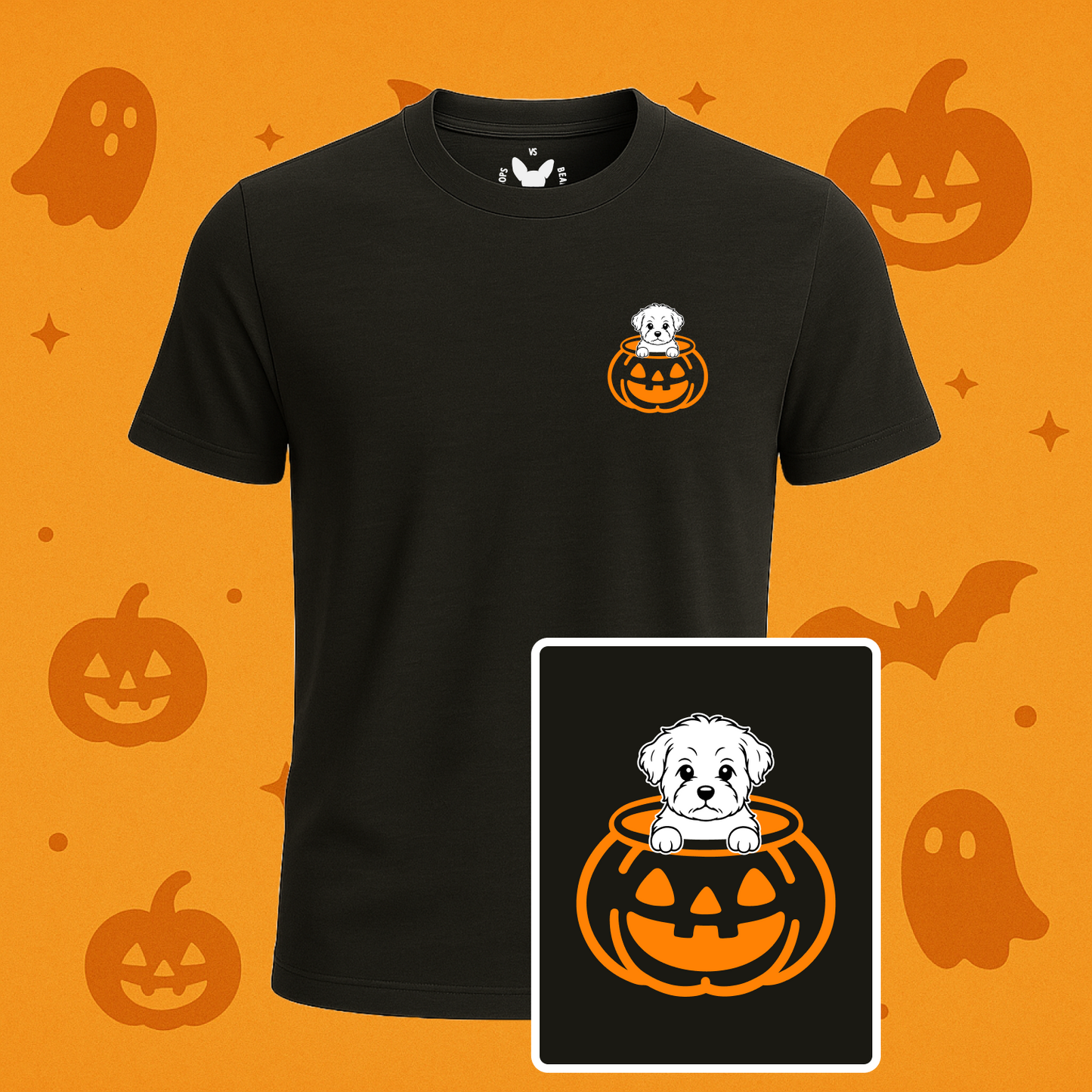 Shorkie Halloween Pumpkin Pup Tees