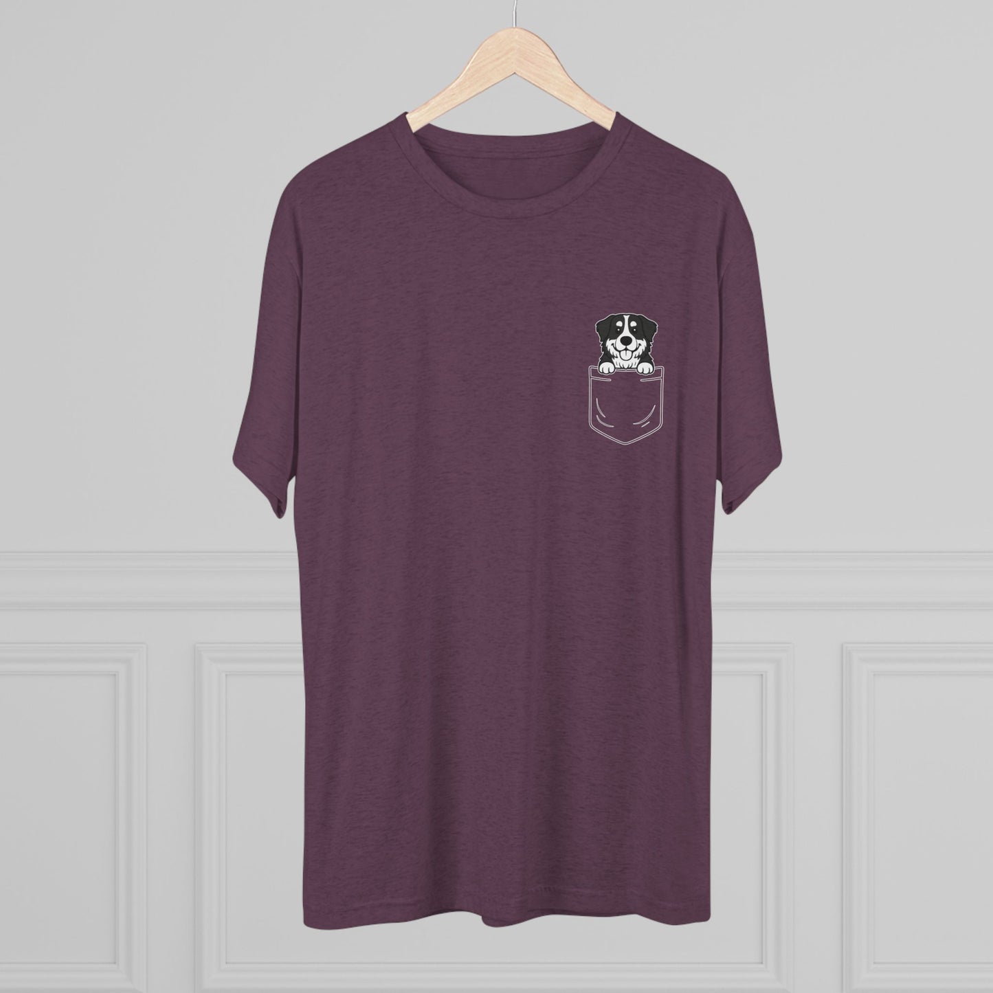 Bernese Mountain Dog Pocket-Print Tri-blend Tee