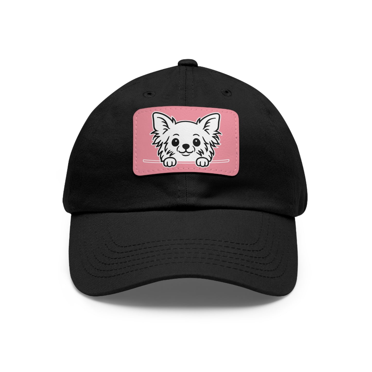 Long Haired Chihuahua Dad Hat – Unisex Leather Patch Adjustable Cap