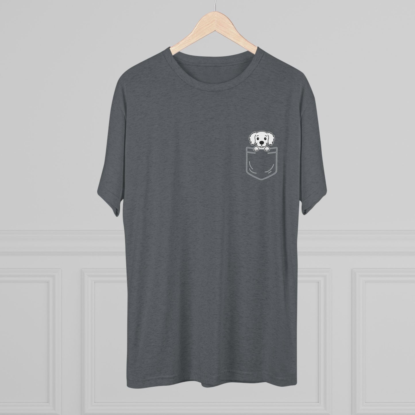 Long Hair Dachshund Pocket-Print Tri-blend Tee