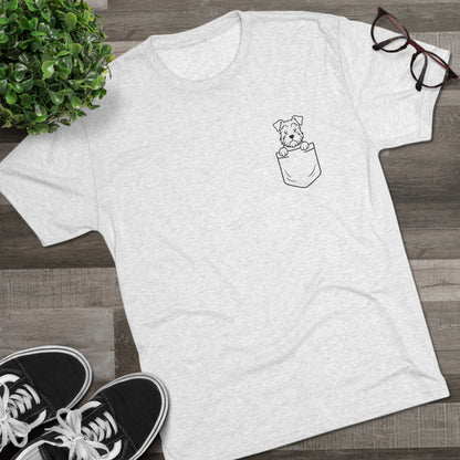 Schnauzer Pocket-Print Tri-blend Tee