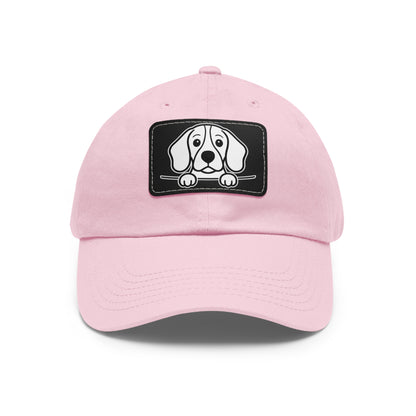 Beagle Dad Hat – Unisex Leather Patch Adjustable Cap