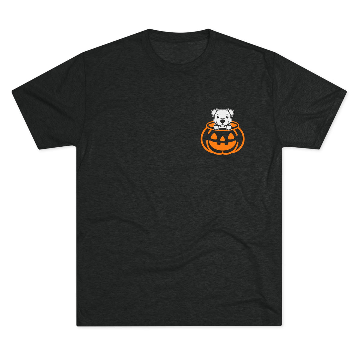 Halloween Pumpkin Pup - American Pitbull - Tri-blend Tee