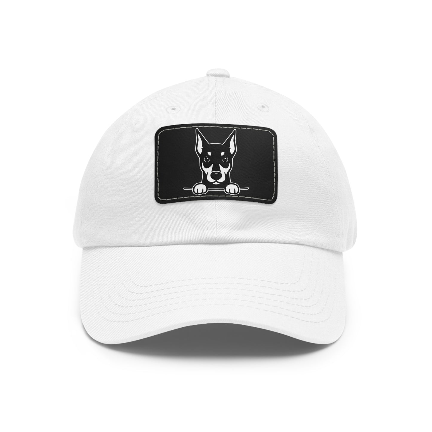 Doberman Dad Hat – Unisex Leather Patch Adjustable Cap