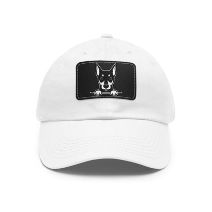 Doberman Dad Hat – Unisex Leather Patch Adjustable Cap