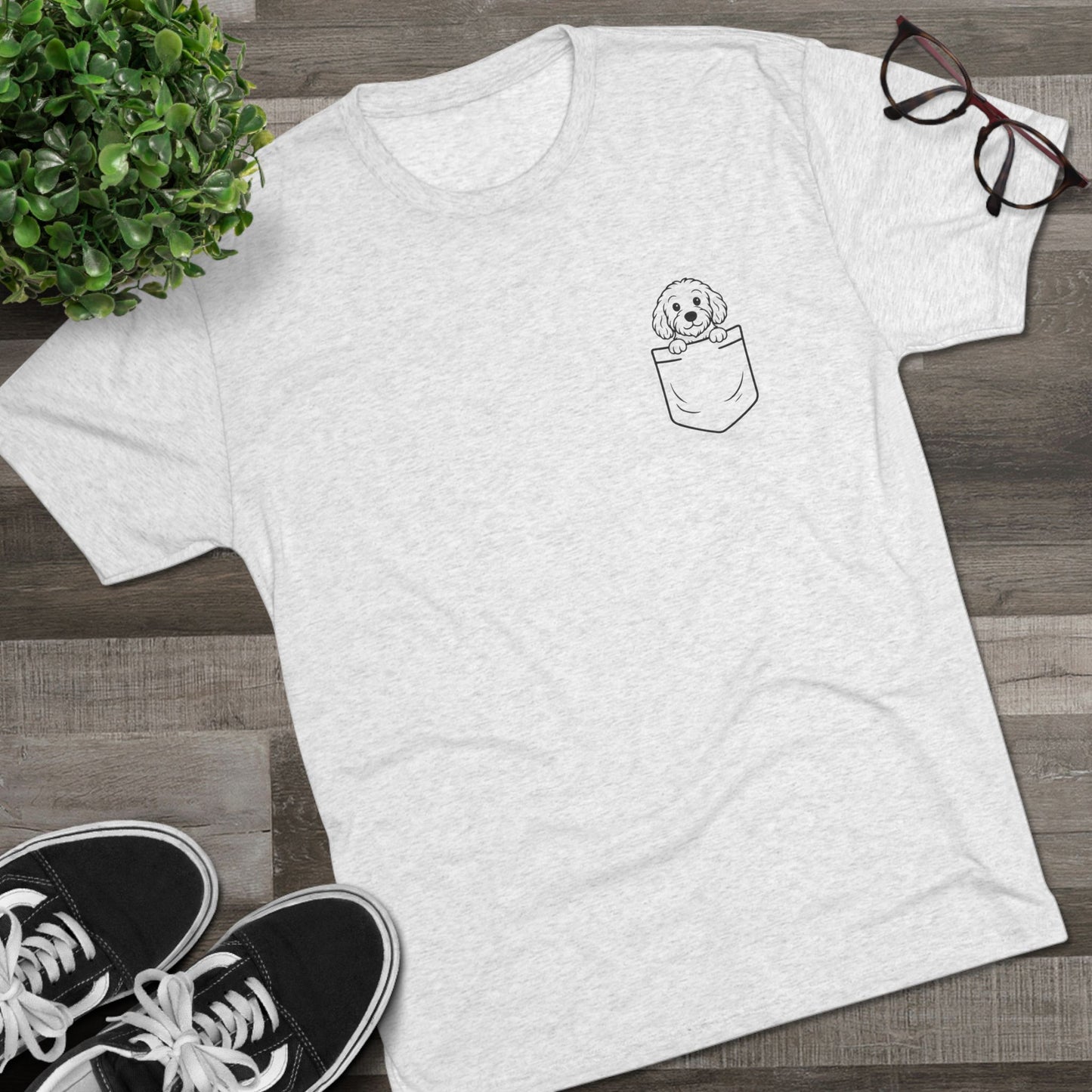 Cockapoo Pocket-Print Tri-blend Tee