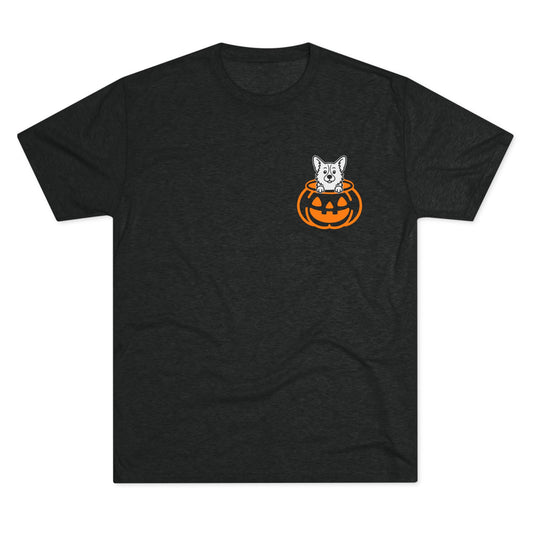 Halloween Pumpkin Pup - Pembroke Welsh Corgi - Tri-blend Tee