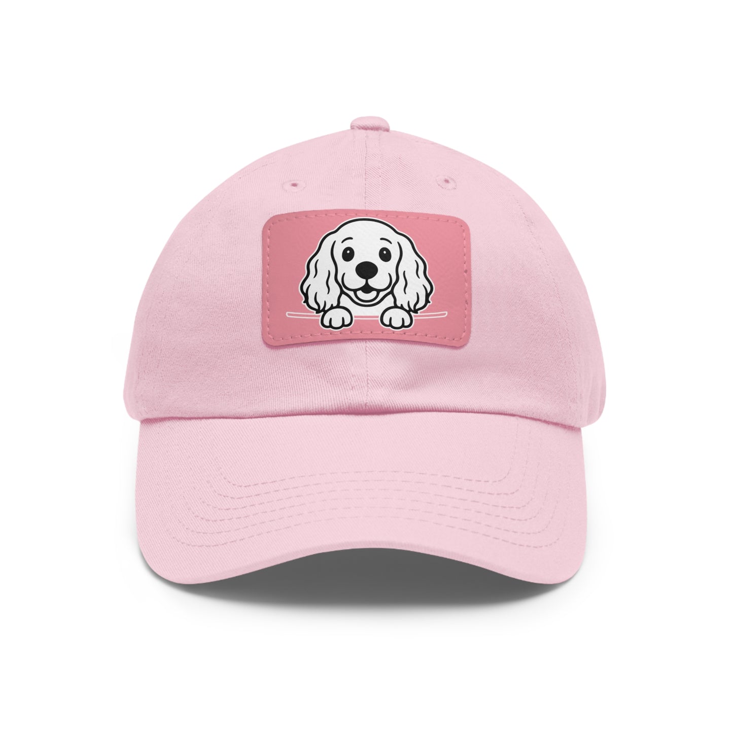 Cocker Spaniel Dad Hat – Unisex Leather Patch Adjustable Cap