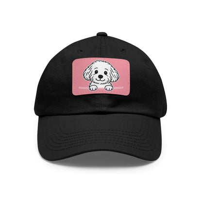 Maltipoo Dad Hat – Unisex Leather Patch Adjustable Cap