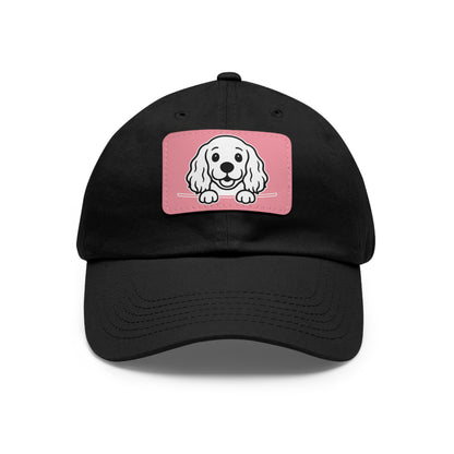 Cocker Spaniel Dad Hat – Unisex Leather Patch Adjustable Cap