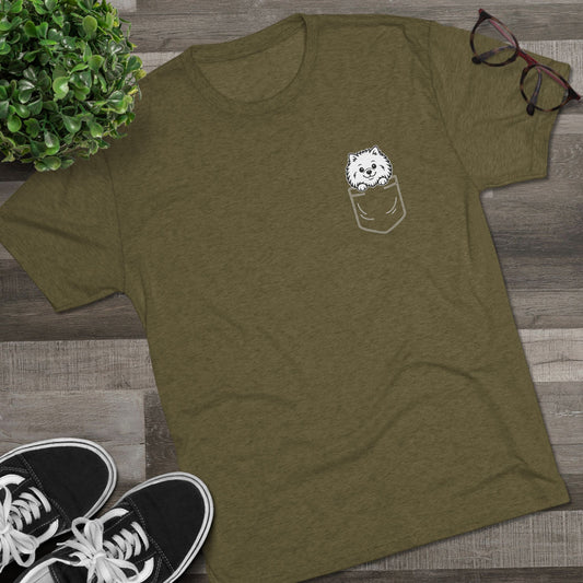 Pomeranian Pocket-Print Tri-blend Tee