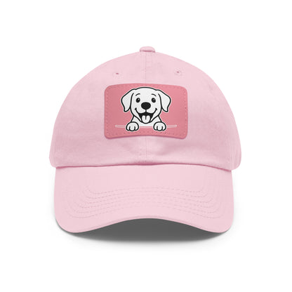 Labrador Retriever Dad Hat – Unisex Leather Patch Adjustable Cap