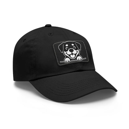 Rottweiler Dad Hat – Unisex Leather Patch Adjustable Cap