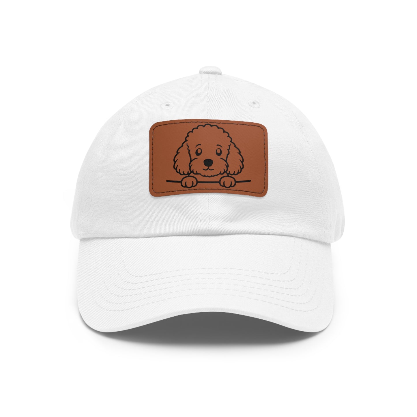 Toy Poodle Dad Hat – Unisex Leather Patch Adjustable Cap
