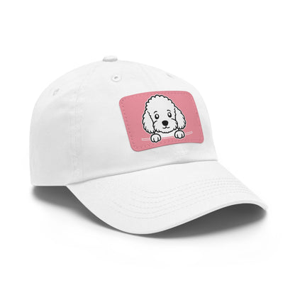 Toy Poodle Dad Hat – Unisex Leather Patch Adjustable Cap