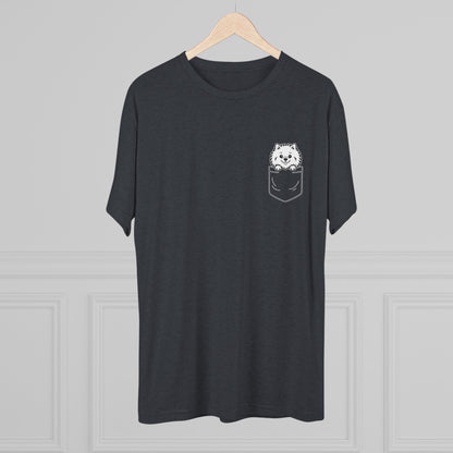 Pomeranian Pocket-Print Tri-blend Tee