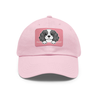 Cavalier King Charles Spaniel Dad Hat – Unisex Leather Patch Adjustable Cap
