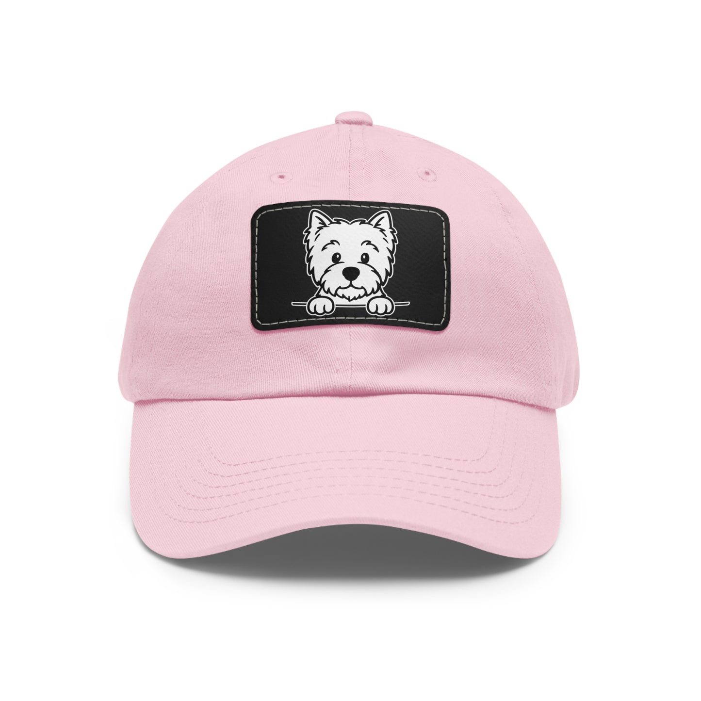 West Highland Terrier (Westie) Dad Hat – Unisex Leather Patch Adjustable Cap