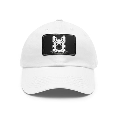 German Shepherd Dad Hat – Unisex Leather Patch Adjustable Cap