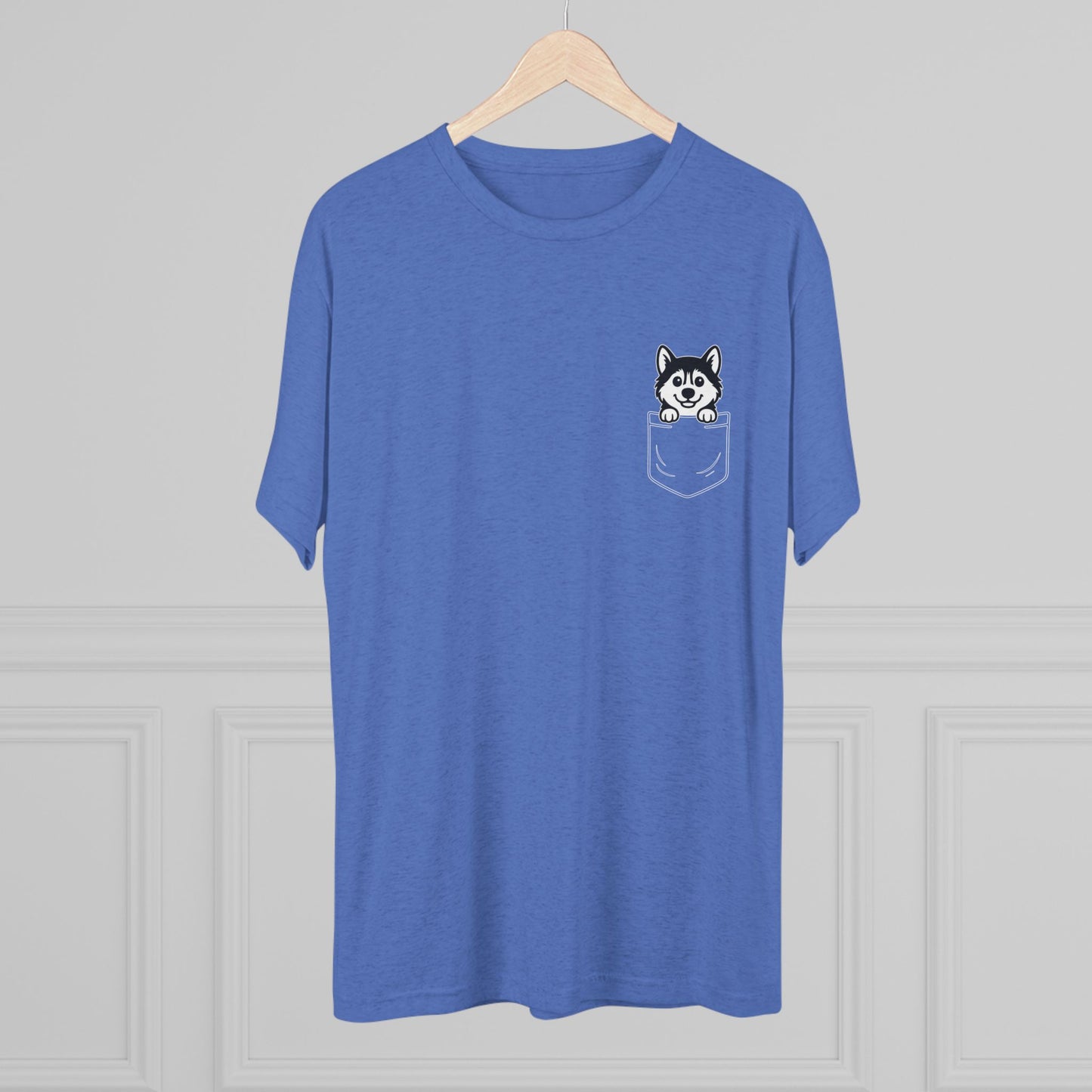 Siberian Husky Pocket-Print Tri-blend Tee