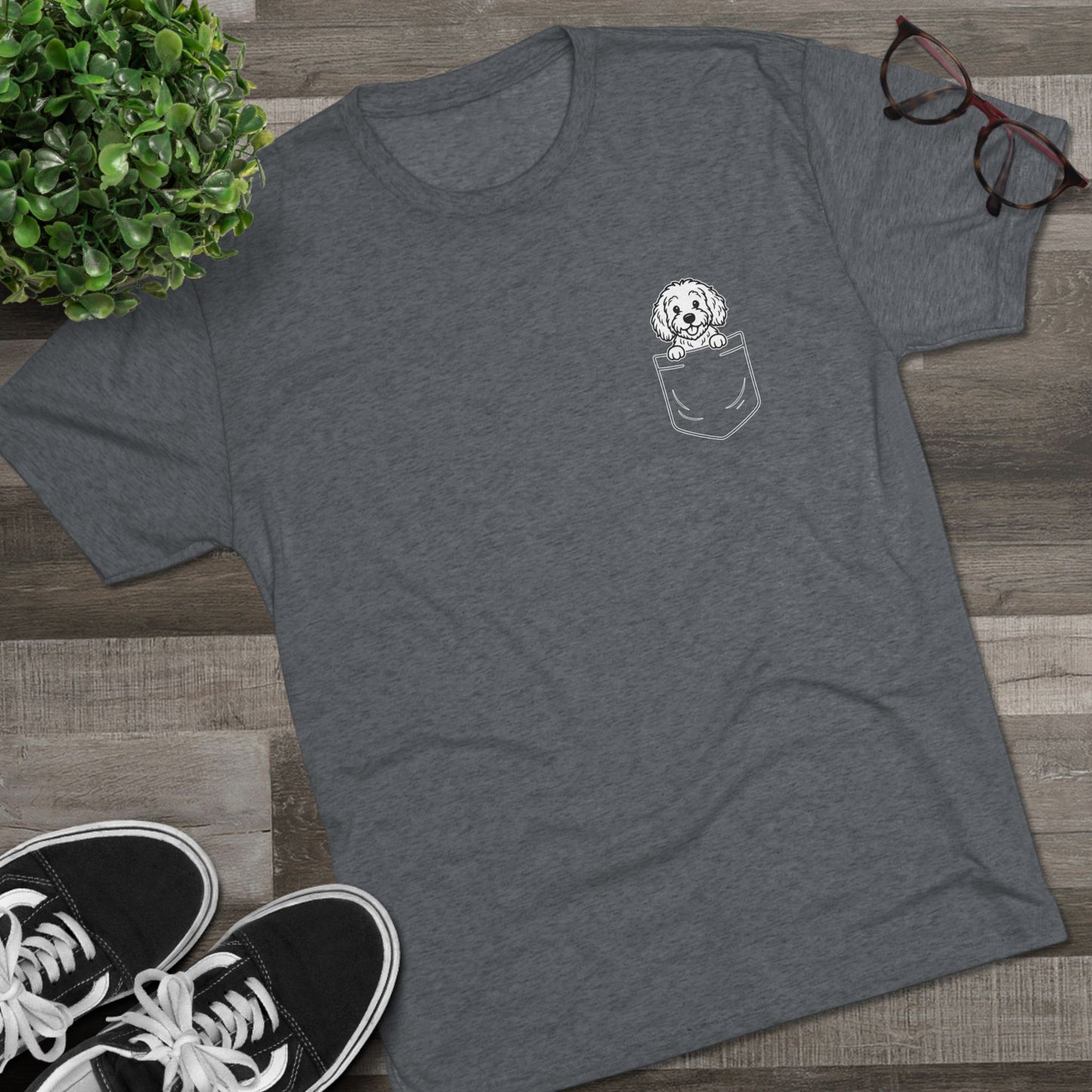 Goldendoodle Pocket-Print Tri-blend Tee