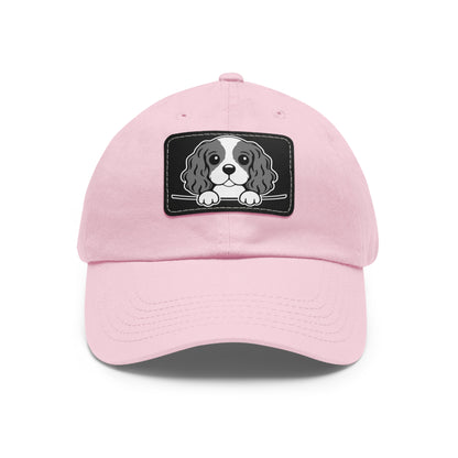 Cavalier King Charles Spaniel Dad Hat – Unisex Leather Patch Adjustable Cap