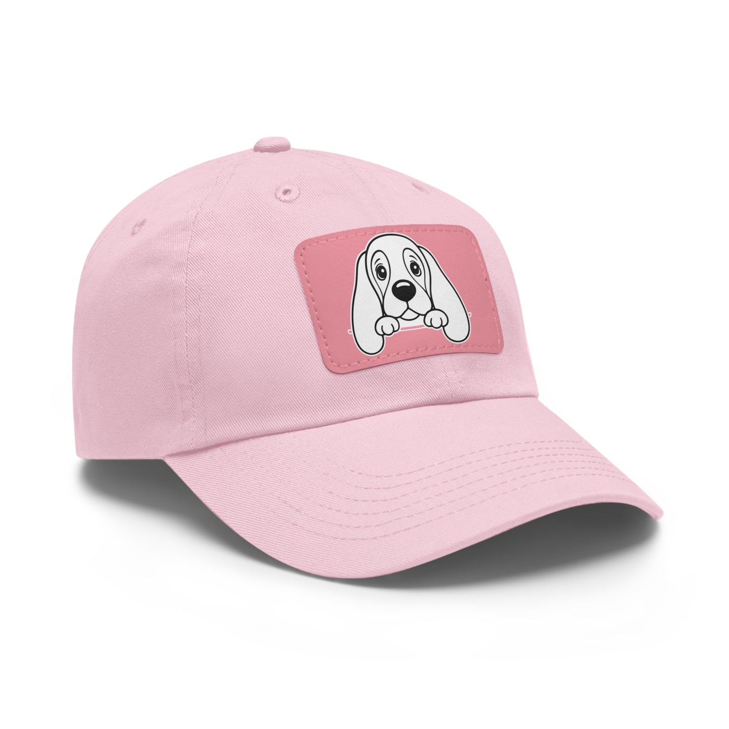 Basset Hound Dad Hat – Unisex Leather Patch Adjustable Cap