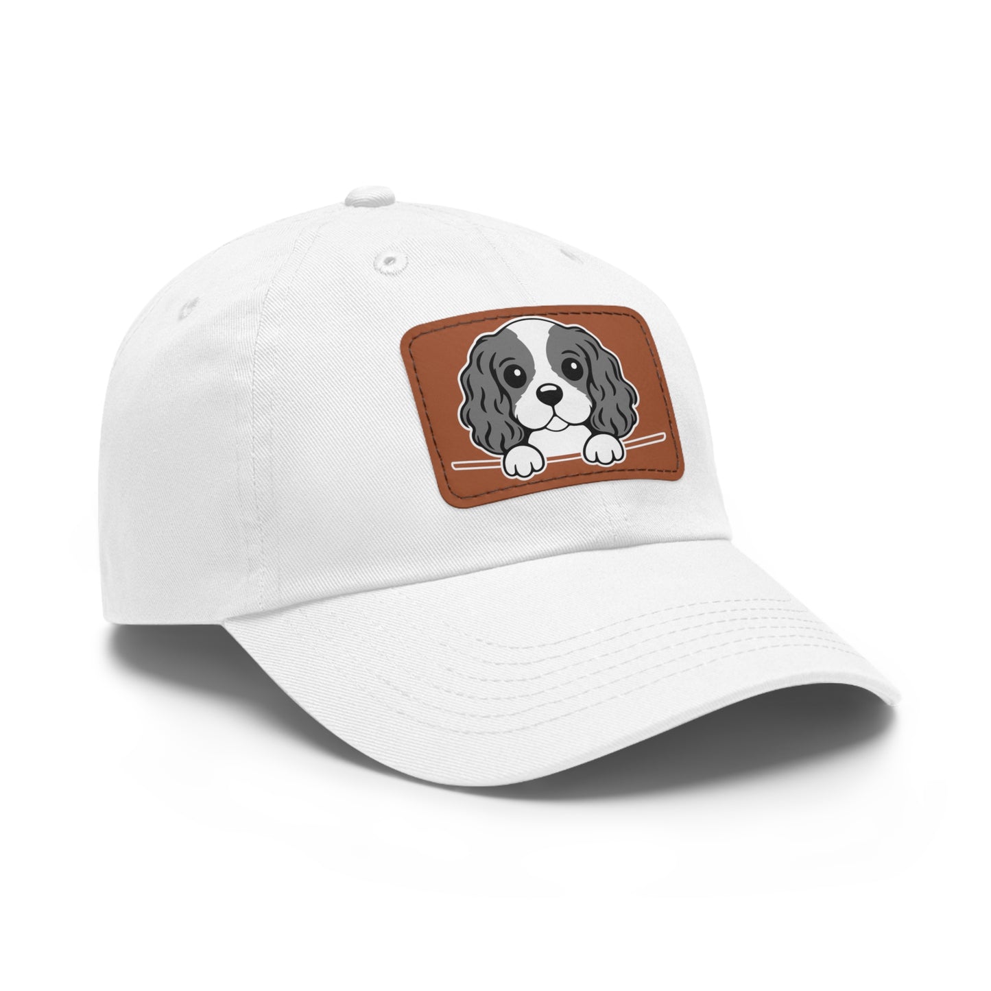 Cavalier King Charles Spaniel Dad Hat – Unisex Leather Patch Adjustable Cap