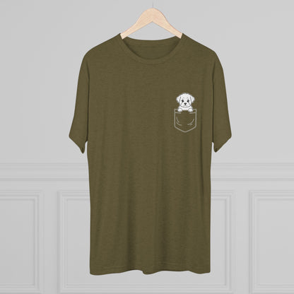 Shorkie Pocket-Print Tri-blend Tee
