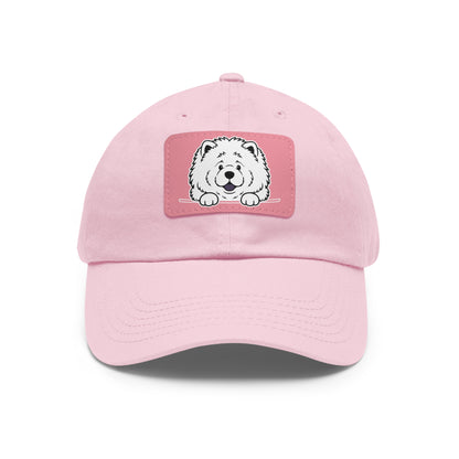 Chow Chow Dad Hat – Unisex Leather Patch Adjustable Cap