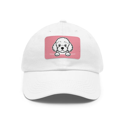 Bichon Frise Dad Hat – Unisex Leather Patch Adjustable Cap
