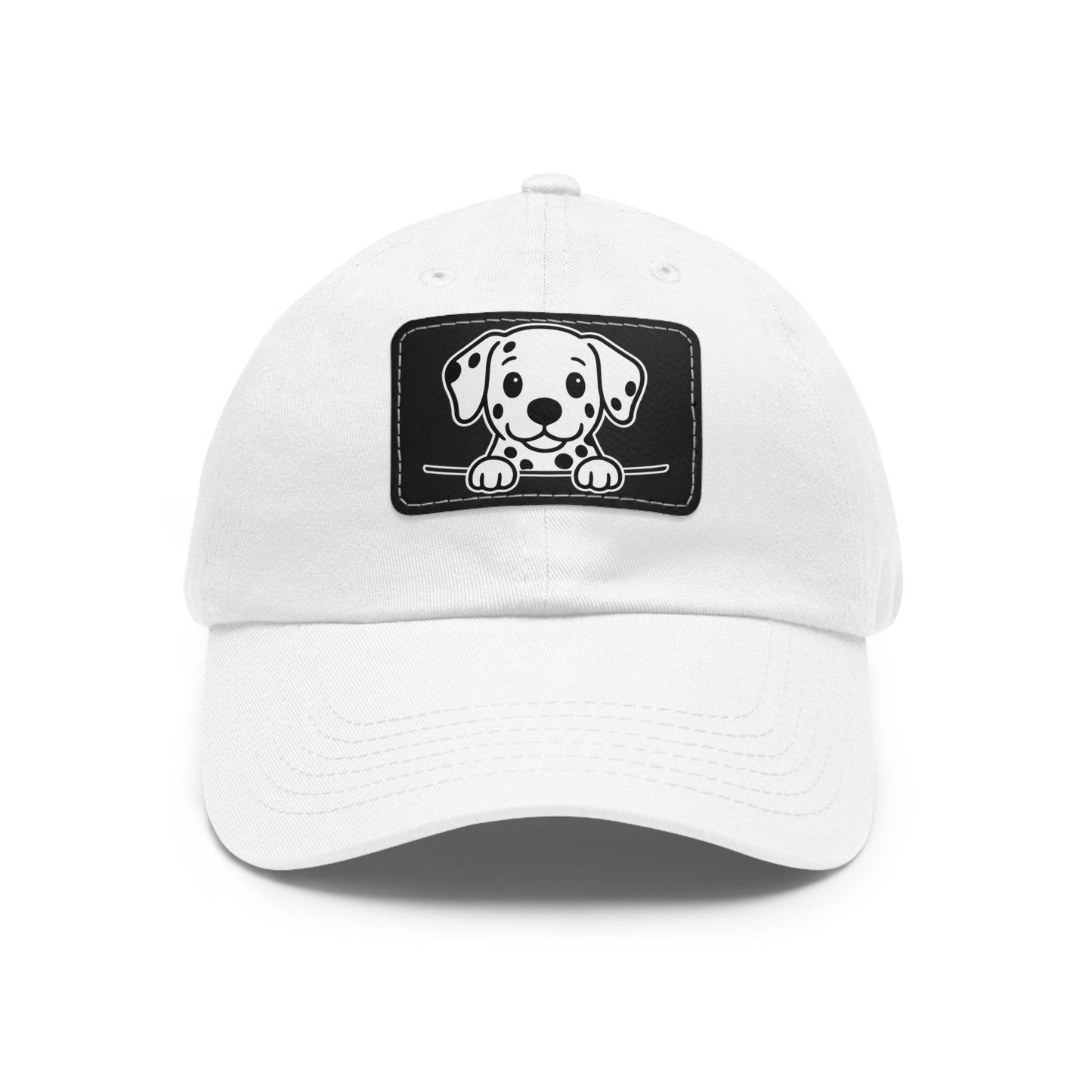 Dalmatian Dad Hat – Unisex Leather Patch Adjustable Cap