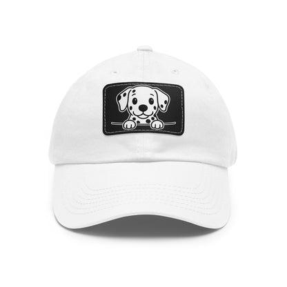 Dalmatian Dad Hat – Unisex Leather Patch Adjustable Cap