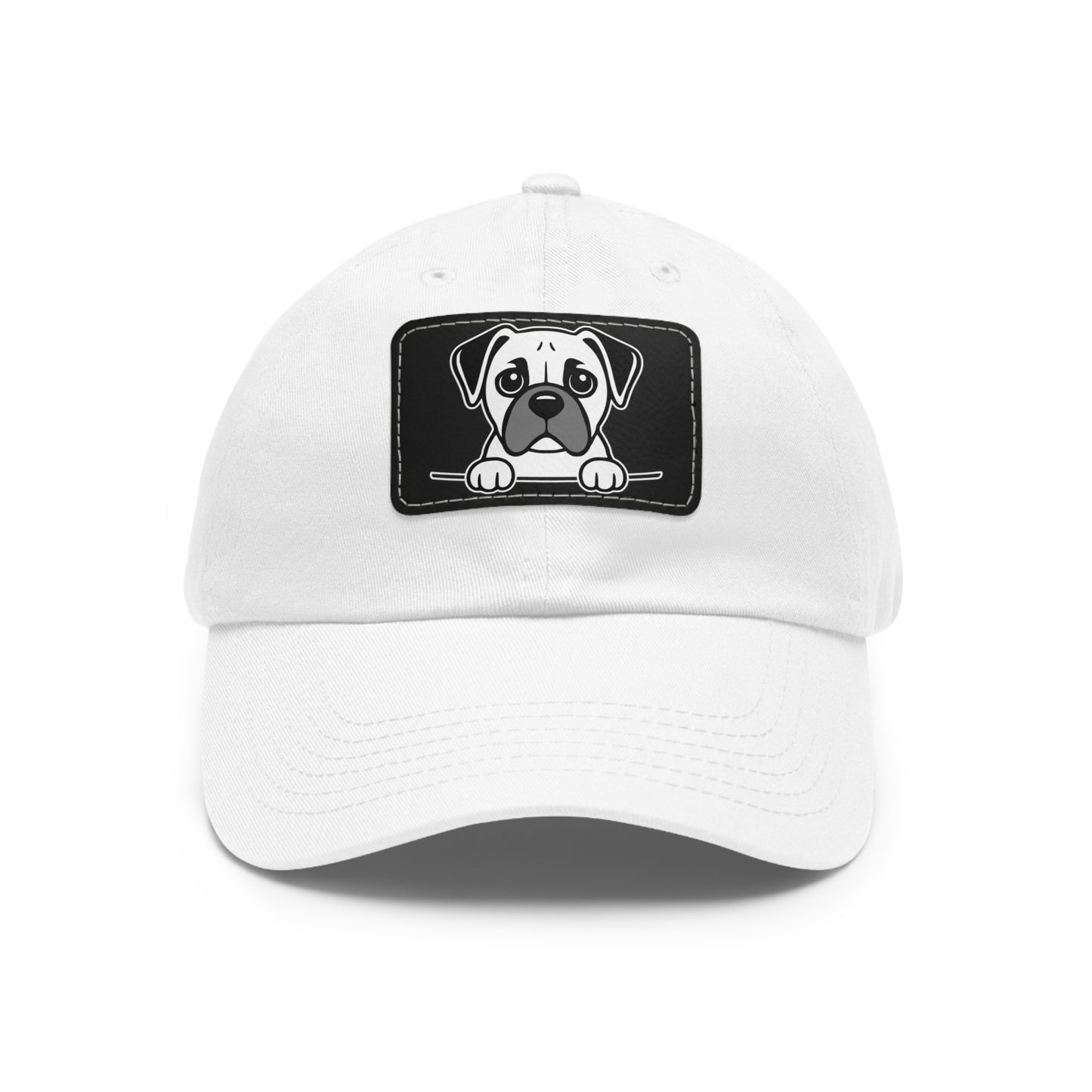 Boxer Dad Hat – Unisex Leather Patch Adjustable Cap