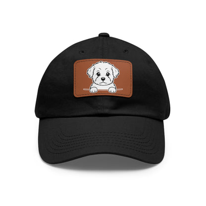 Shorkie Dad Hat – Unisex Leather Patch Adjustable Cap
