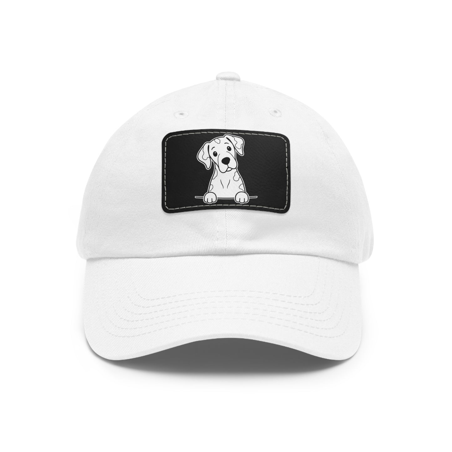 Great Dane (Harlequin) Dad Hat – Unisex Leather Patch Adjustable Cap