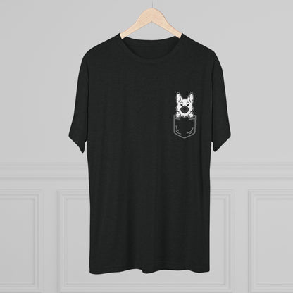 German Shepherd Pocket-Print Tri-blend Tee