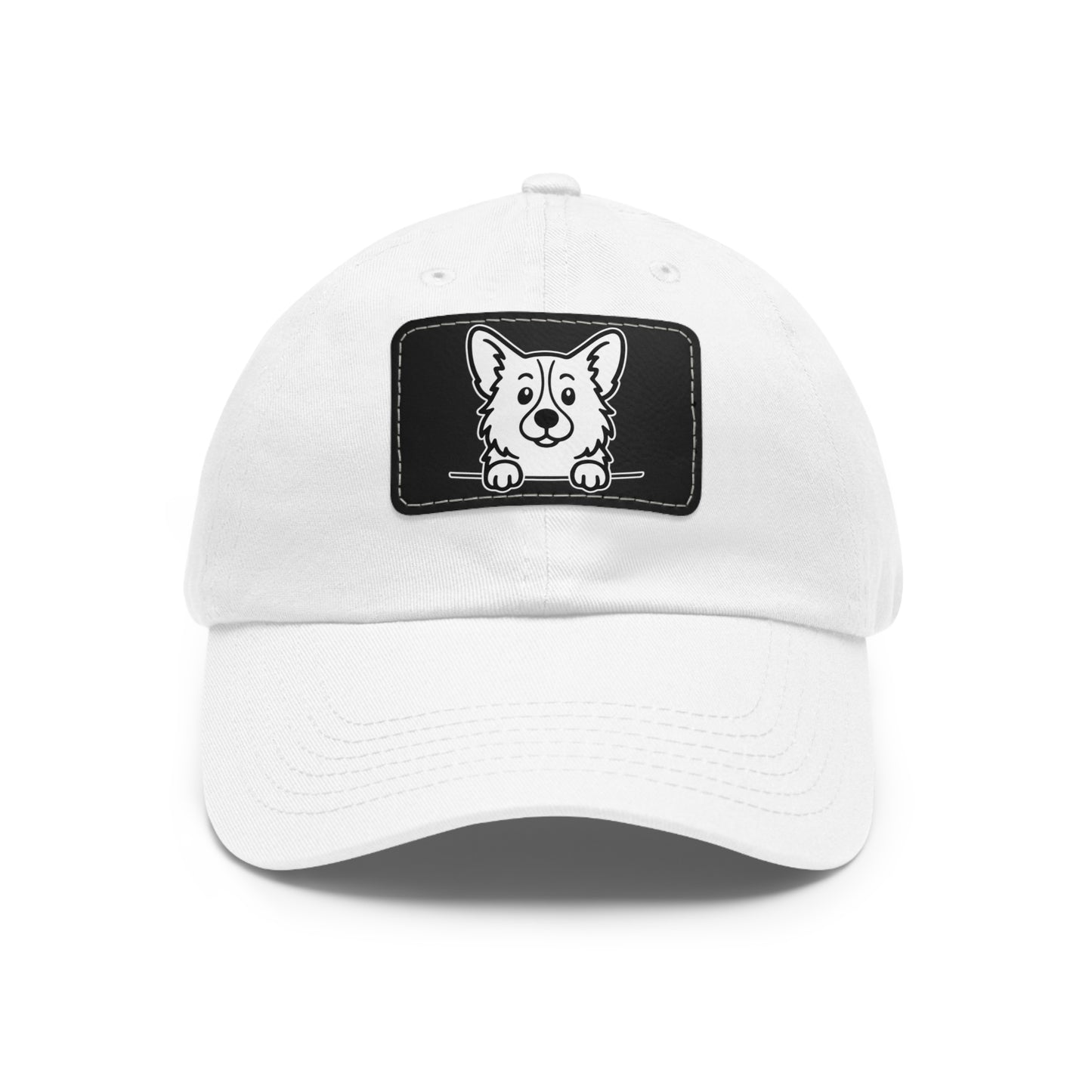 Pembroke Welsh Corgi Dad Hat – Unisex Leather Patch Adjustable Cap