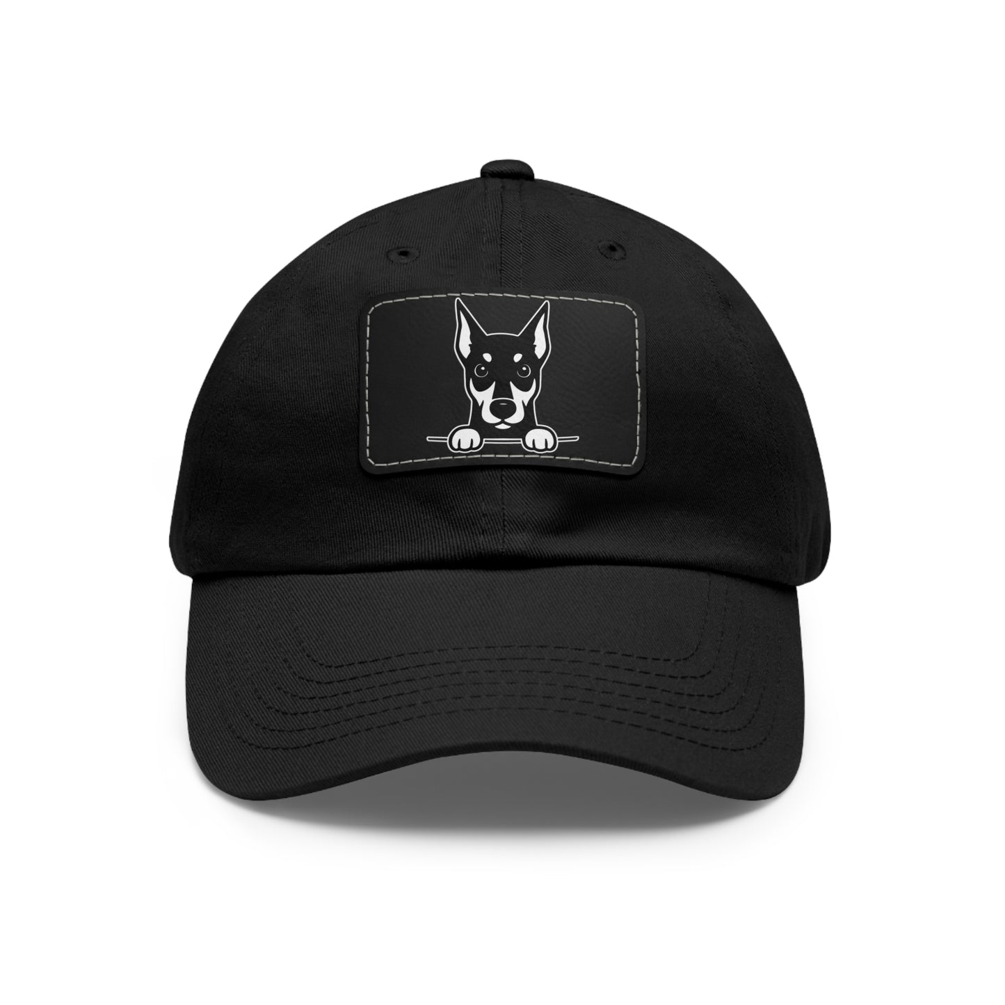 Doberman Dad Hat – Unisex Leather Patch Adjustable Cap