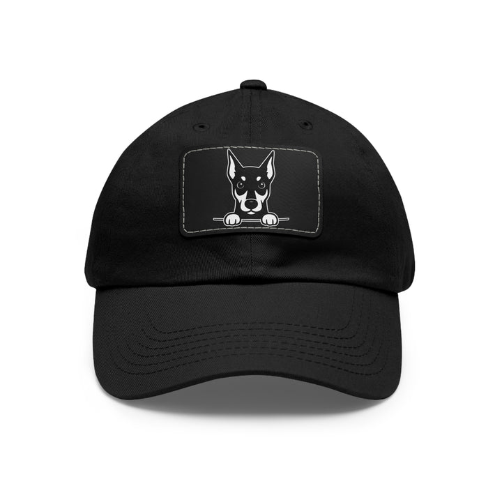 Doberman Dad Hat – Unisex Leather Patch Adjustable Cap