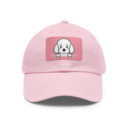 Toy Poodle Dad Hat – Unisex Leather Patch Adjustable Cap