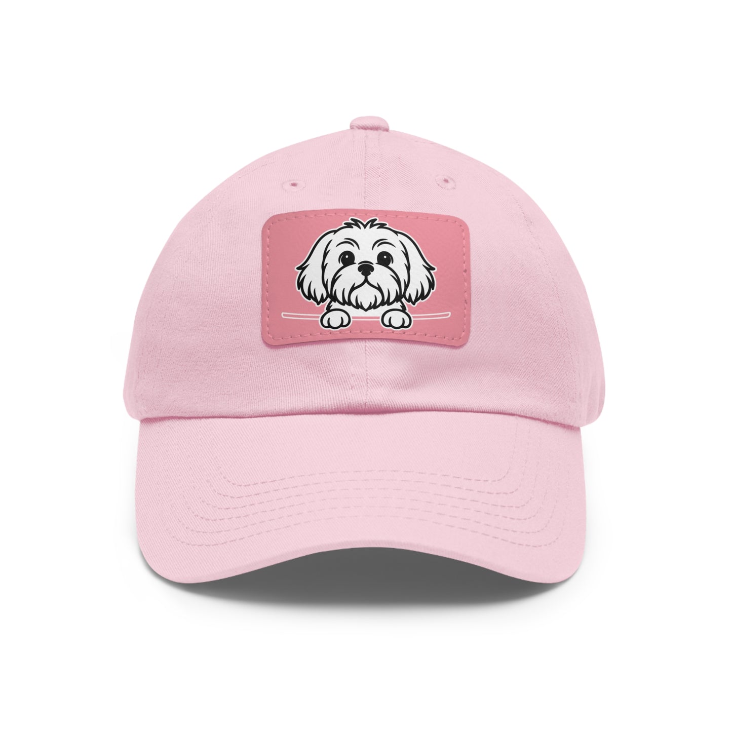Shih Tzu Dad Hat – Unisex Leather Patch Adjustable Cap