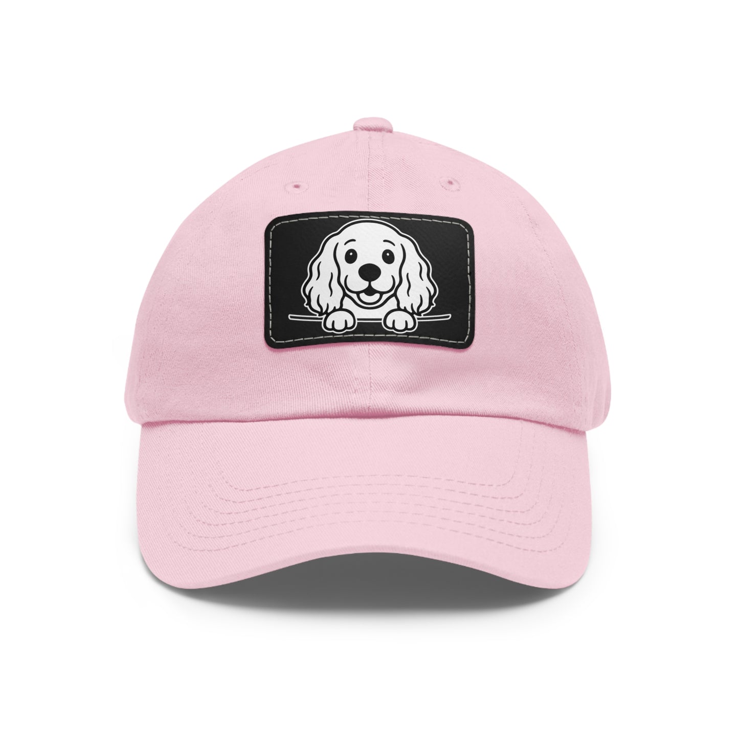 Cocker Spaniel Dad Hat – Unisex Leather Patch Adjustable Cap