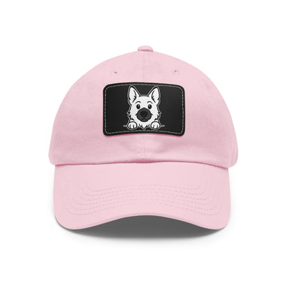 German Shepherd Dad Hat – Unisex Leather Patch Adjustable Cap
